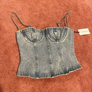 WeWoreWhat Denim Corset NWT (stretchy material) size 4